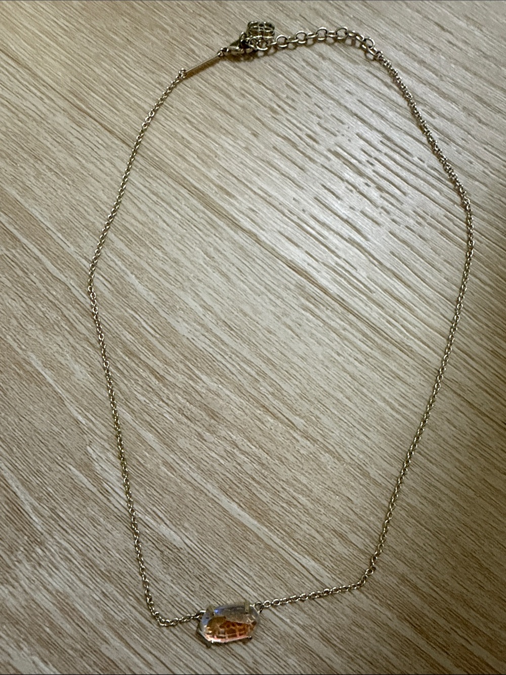 Kendra Scott Gold Necklace with Iridescent Pendant